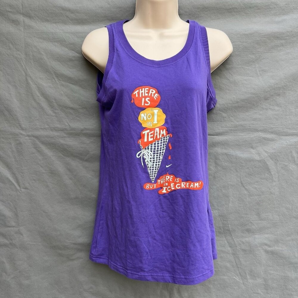 Nike Dri-Fit Cotton Tee Graphic Size Medium Tank Top Ice Cream No "I" in Team